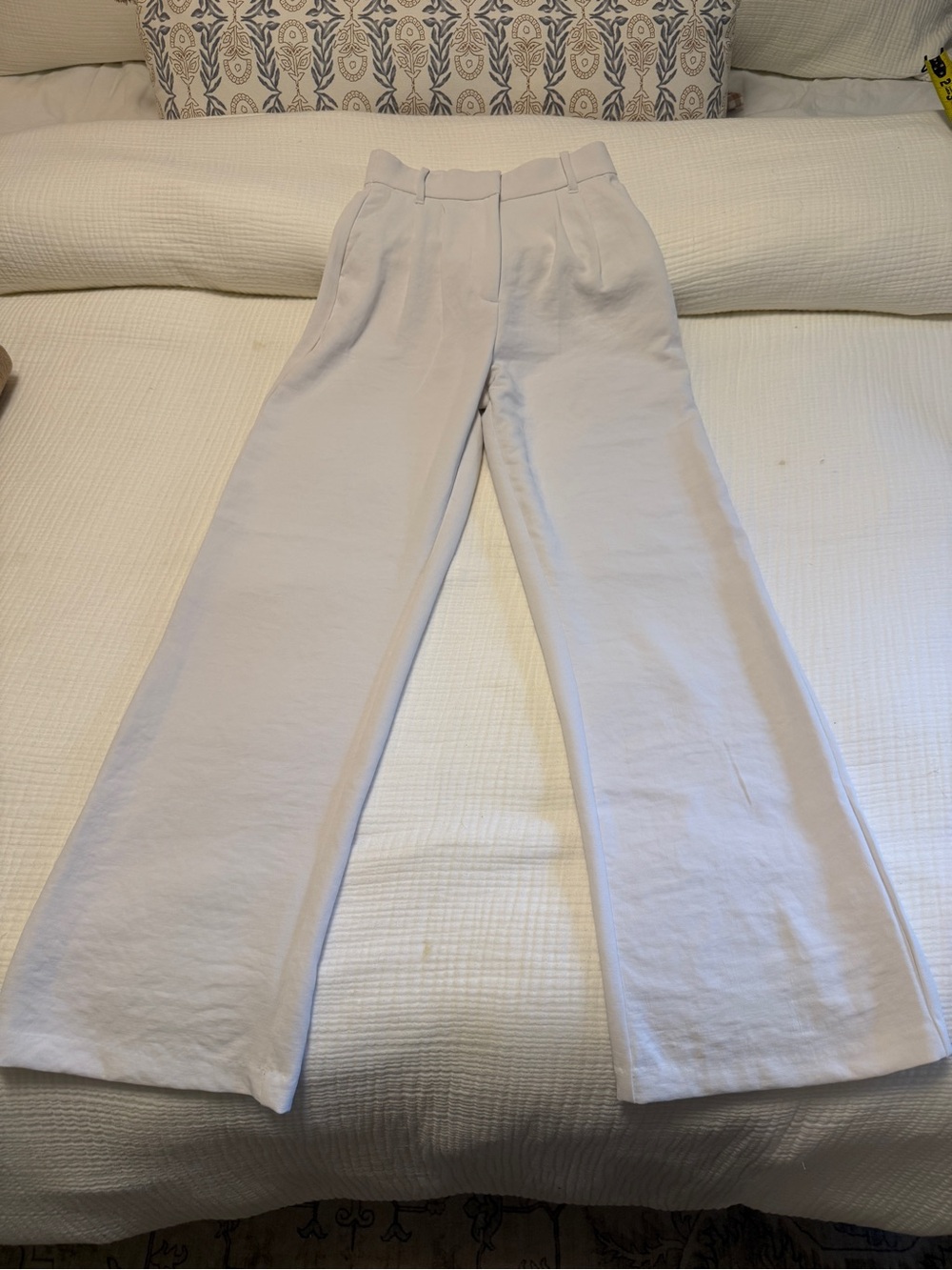 Abercrombie Sloane Tailored Wide Leg Crepe Pants White 25 0